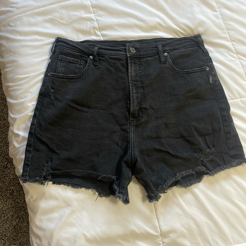 Silver jean shorts